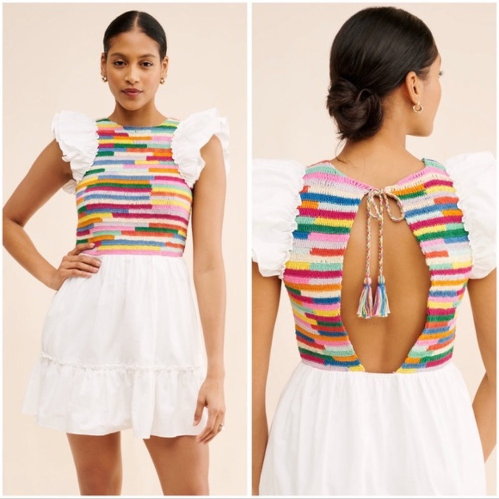 SAYLOR Leonara rainbow knit Dress M NWT